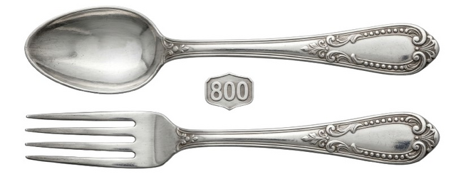 Silberbesteck mit 800er Feingehalts-Punze