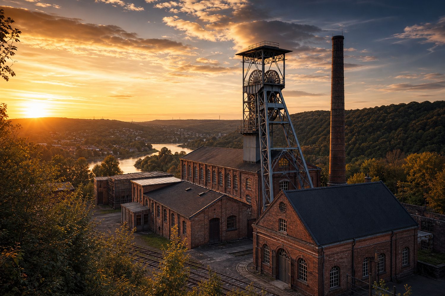 Der Wittener Dom und die Altstadt am Rheinufer bei Morgenlicht &ndash; Silberankauf Region Witten